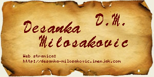 Desanka Milošaković vizit kartica